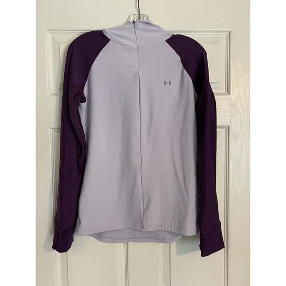 Under Armour Tech Graphic 1/4 Zip Long Sleeve hooded Running Top purple size L - Picture 1 of 11